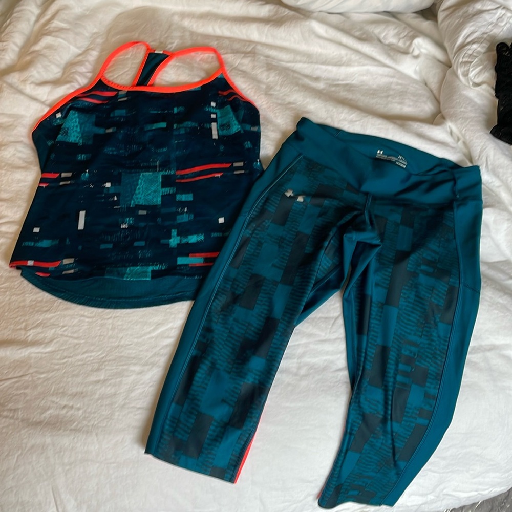 Under Armour HeatGear Capri and tank set